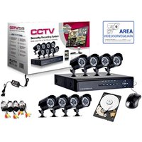 Videoüberwachungskit 8 infrarotkamera + dvr + netzteil + kabel + festplatte 500GB von HOUSECURITY