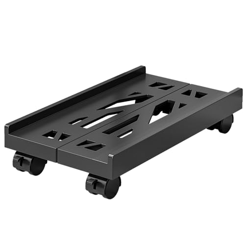 HOUSLUX PC ständer, PC halterung, PC halterung unter schreibtisch, Computer Desktop Ständer, Universal verstellbare mit Rollen (Schwarz) von HOUSLUX