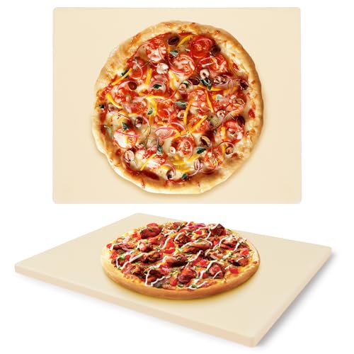 Pizzastein für Pizza und Brot 38 * 30 * 1.5CM Pizzastein Gasgrill und Backofen (38 * 30CM) von HOUSLUX