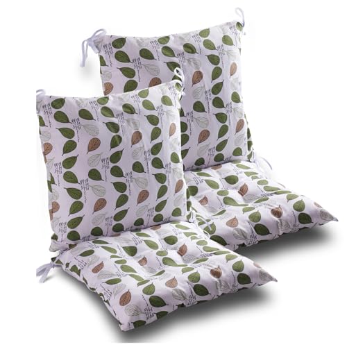 HOUSN 2er Set Niedriglehner Auflagen Set Stuhlauflage 90x45x9cm Sitzkissen Niederlehner Sitzauflagen The officel Stuhlkissen,Grün von HOUSN