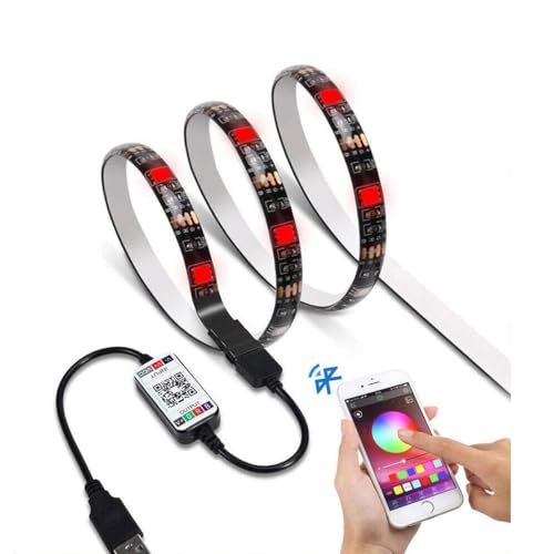Bluetooth LED Streifen, HONSON 5M 16,4Ft Wasserdicht IP65 RGB Lichtschläuche 5050 150LED Stripes mit Smart Bluetooth Kontroller Smartphone APP Steuerung 5V 2A USB Netzteil für Haus, Garten, Dekoration von HOUSON