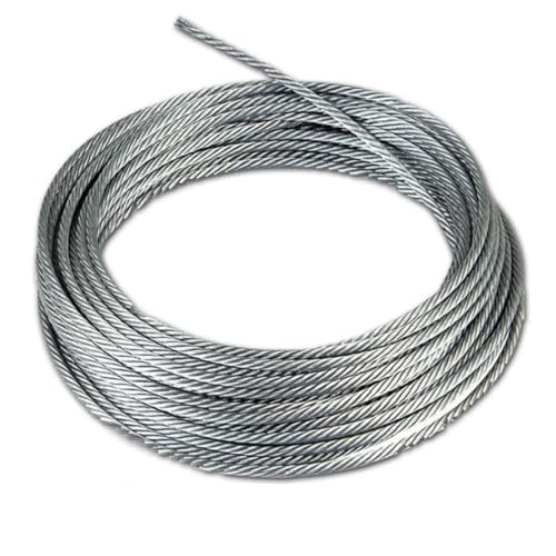 HOUSON 10M 8mm Drahtseil, 7X19 Spanndraht Stahlseil Seil Draht PVC Ummantelt für String Light Suspension, Wäscheleine von HOUSON