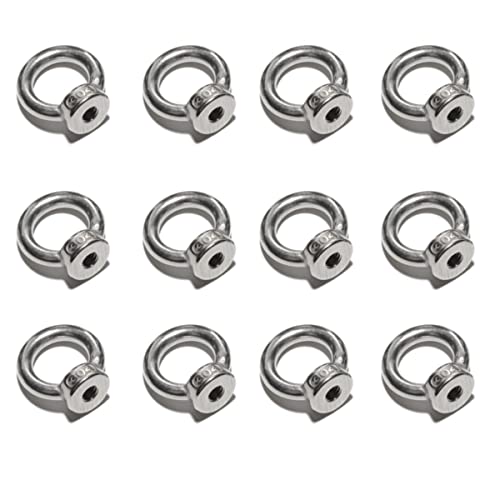 HOUSON 12 Stück M4 Ringmutter，304 Edelstahl Ösenmutter Ring RundeAugbolzen Ringbolzen Rostfrei für Rolle des Befestigens und Hängens(M4 Ringmutter) von HOUSON