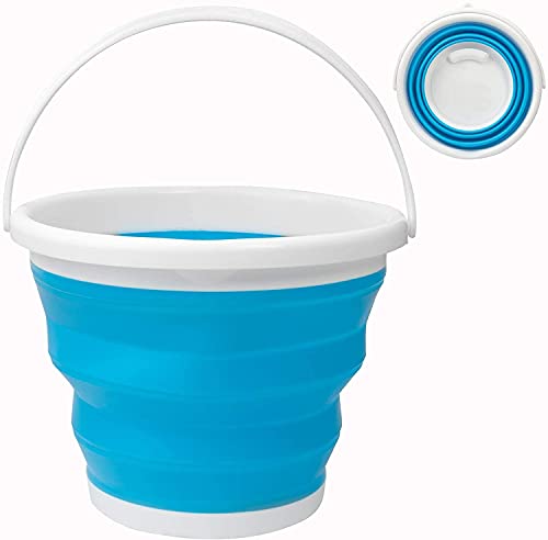 HOUSON 3L Faltbarer Plastikeimer, Falteimer Tragbares Waschbecken Reinigungseimer Silikon Eimer für Reinigung Camping Angeln Küche Waschwanne von HOUSON