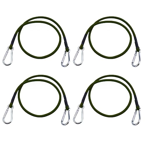 HOUSON 4 Stück 60cm Spanngummi mit Karabiner, Robuste Bungee-Kordel mit Karabinerhaken Gummiseil Planenseil von HOUSON