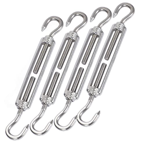 HOUSON 4 Stück M5 Edelstahl Spannschlösser Draht Spanner, verstellbar Spannschloss Haken und Öse für Rankhilfe Edelstahl Seilsystem,Gartendraht,Zaunspanner (M5 CC) von HOUSON