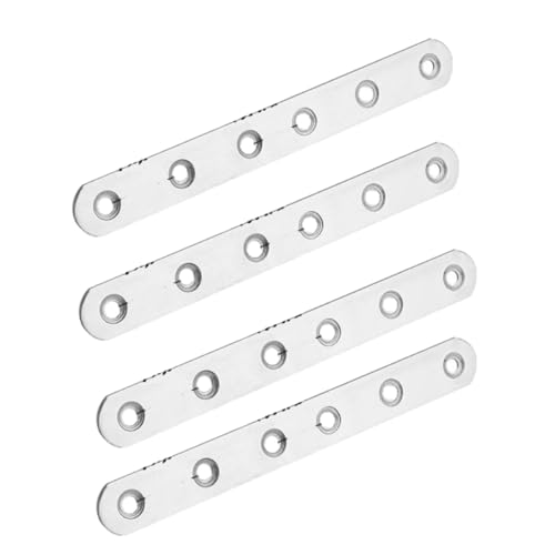 HOUSON 4pcs Edelstahl Lochplatte Flachverbinde, Edelstahl Halterung Metallverbinder Verbinder Metall Brackets mit M4 Schrauben 165 x 20 mm von HOUSON