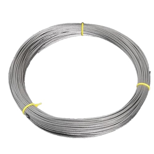 HOUSON 50M 2mm Drahtseil, Spanndraht Stahlseil Seil Draht für String Light Suspension, Wäscheleine von HOUSON