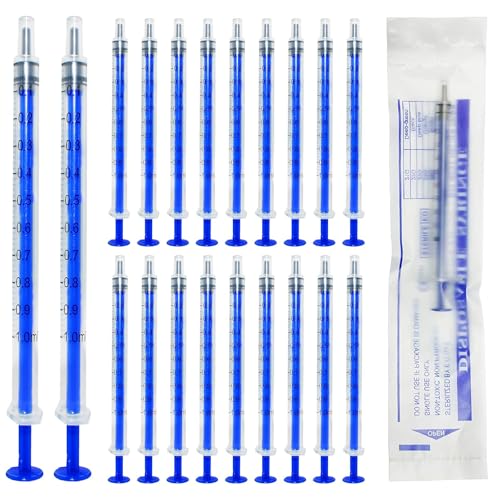HOUSTA 50 Stück Spritze 1ml Spritzen Set Einwegspritzen ohne Nadel Saugpritze Ölspritze Liquid Spritze für Fütterung von Haustieren Flüssigkeitsmessung Nachfüllen Industrielle Nutzung von HOUSTA