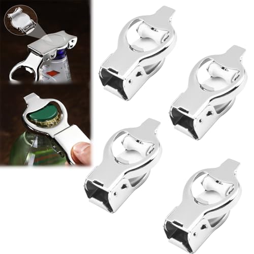 Multifunktionaler Flaschenöffner, Klassischer Bieröffner, Wiederverschließer Für Bierflaschenöffner, Tragbare Flaschenverschlussöffner Zum Öffnen Und Halten Von Getränken Mit Kohlensäure (4 Stück) von HOUXIANDOU