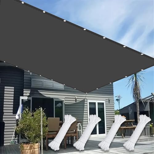 Sonnenschutz Sunsegel 0.8 x 3.4 m Premium PES Polyester Wasserabweisend Imprägniert Rechteck Terrassendach Sichtschutz mit Ösen Und Befestigungsseile für Terrasse Camping, Dunkelgrau Sonnenschutz Sunsegel 0.8 x 3.4 m Premium PES Polyester Wasserabweisend Imprägniert Rechteck Terrassendach Sichtschutz mit Ösen Und Befestigungsseile für Terrasse Camping, Dunkelgrau von HOUXINZ