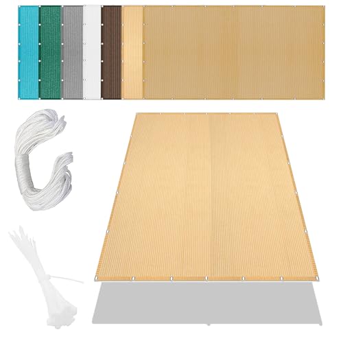 Sonnensegel Rechteckig mit Ösen 521 x 583 cm Rechteckig Atmungsaktiv 98% UV Schutz Segeltuch mit Ösen Ohne Bohren mit Seil für Außenbereich Garten, Creme Farben Sonnensegel Rechteckig mit Ösen 521 x 583 cm Rechteckig Atmungsaktiv 98% UV Schutz Segeltuch mit Ösen Ohne Bohren mit Seil für Außenbereich Garten, Creme Farben von HOUXINZ