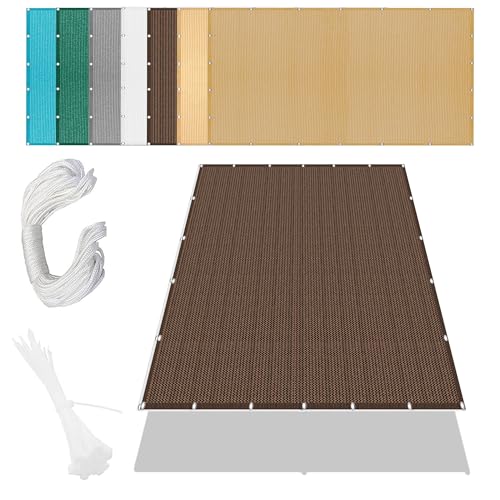 Sonnensegel Rechteckig mit Ösen 530 x 567 cm Rechteckig Atmungsaktiv 98% UV Schutz Segeltuch mit Ösen Ohne Bohren mit Seil für Außenbereich Garten, braun Sonnensegel Rechteckig mit Ösen 530 x 567 cm Rechteckig Atmungsaktiv 98% UV Schutz Segeltuch mit Ösen Ohne Bohren mit Seil für Außenbereich Garten, braun von HOUXINZ