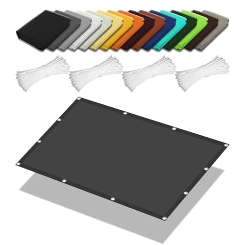 Sonnensegel Wasserfest 0.7 x 3 m Rechteckig Wasserdicht 98% UV Schutz Sonnendach Oxford-Gewebe Ohne Bohren mit Ösen Segeltuch für Terrasse Balkon, Dunkelgrau von HOUXINZ