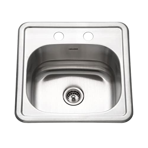 Houzer 1515-6BS-1 Hospitality Serie Topmount Edelstahl 2-Loch Bar/Prep Waschbecken von HOUZER