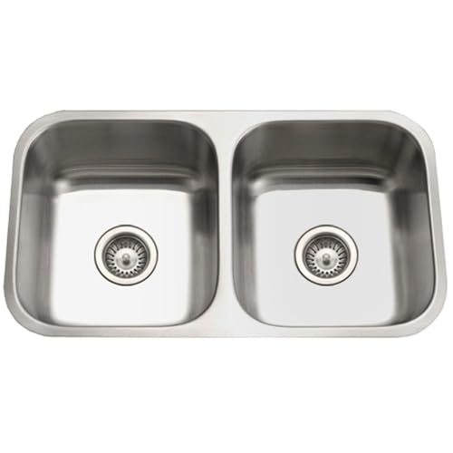 Houzer STD-2100-1 Eston Serie Unterbauspüle, Edelstahl, 50/50 Doppelschüssel, 18 Gauge von HOUZER