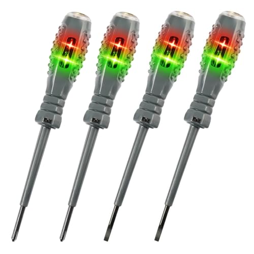 HOVCEH 2-in-1 High Torque Strong Magnetic Screwdriver Electricity Detector, 4 Stück Spannungsprüfer mit Schraubendreher, berührungsloser Spannungsprüfer mit AC-Reichweite 12 V-220 V, Null HOVCEH 2-in-1 High Torque Strong Magnetic Screwdriver Electricity Detector, 4 Stück Spannungsprüfer mit Schraubendreher, berührungsloser Spannungsprüfer mit AC-Reichweite 12 V-220 V, Null von HOVCEH