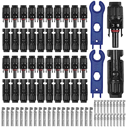 HOVIN Solarstecker 20 Paar,IP67 Wasserdicht Männlich/Weiblich PV Stecker für Solarkabel 4mm²-6mm²,Photovoltaik Stecker mit Schraubenschlüssel von HOVIN