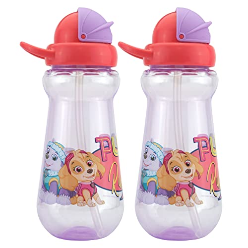 HOVUK® 2er-Pack Paw Patrol Strohhalm-Sipper in Lila, 340 ml Trinkwasser-Kunststoffflasche, BPA-frei, für Unisex-Kinder ab 6 Monaten von HOVUK