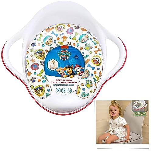 Paw Patrol weich gepolsterter Töpfchentrainingssitz 40 x 38 cm mit Griffen, rutschfest mit hoher Rückenlehne, passt über Standard-Toilettensitz, abnehmbares Pad-Trainingssitz für Kleinkinder ab 18 Paw Patrol weich gepolsterter Töpfchentrainingssitz 40 x 38 cm mit Griffen, rutschfest mit hoher Rückenlehne, passt über Standard-Toilettensitz, abnehmbares Pad-Trainingssitz für Kleinkinder ab 18 von HOVUK