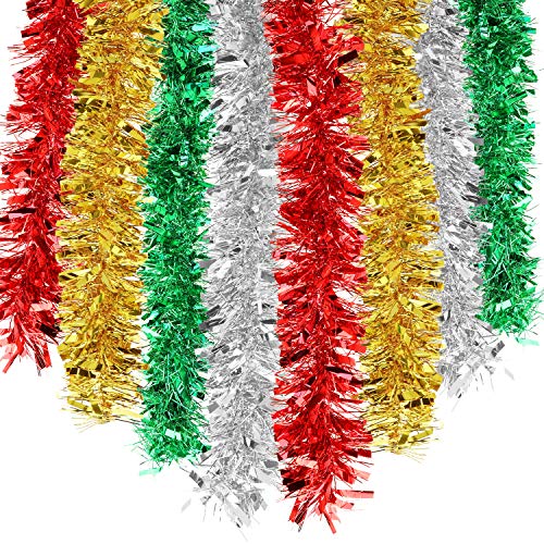 HOWAF 14M Girlande Weihnachten, Weihnachtsgirlande Rot Silber Gold Grün Tannengirlande Weihnachtsdeko Lametta Weihnachtsbaum Girlande Hängende Dekoration für Tür Fenster Kamine Treppengeländer Kranz HOWAF 14M Girlande Weihnachten, Weihnachtsgirlande Rot Silber Gold Grün Tannengirlande Weihnachtsdeko Lametta Weihnachtsbaum Girlande Hängende Dekoration für Tür Fenster Kamine Treppengeländer Kranz von HOWAF
