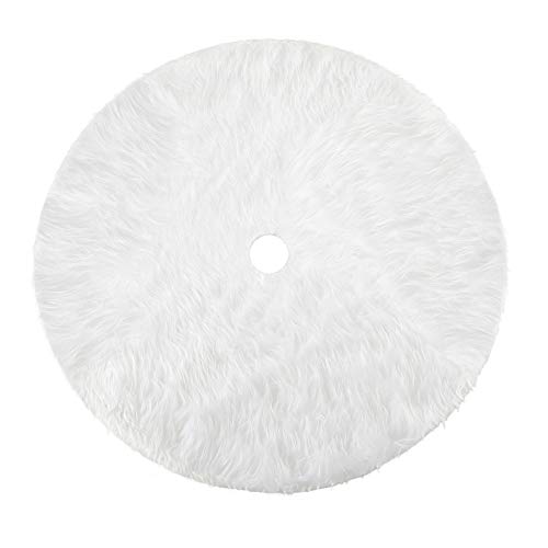 HOWAF 150cm Weihnachtsbaum Decke Weiß Plüsch Weihnachtsbaum Rock Baumdecke Weihnachtsbaum Teppich Rund Christbaumdecke Tannenbaum Decke Weihnachtsbaumständer Christbaumrock Decke Weihnachtsbaum Deko von HOWAF