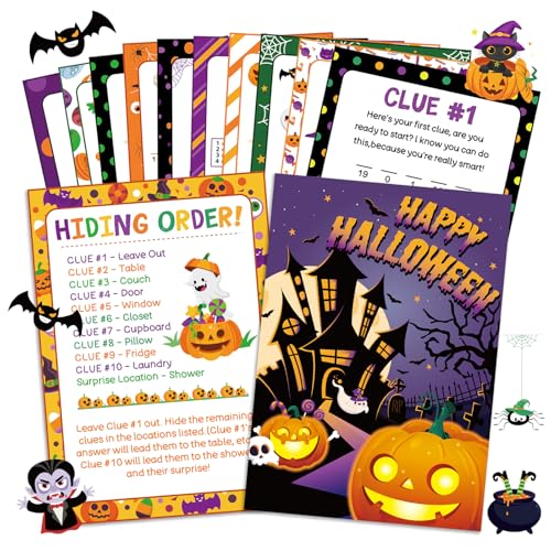HOWAF Halloween-Party-Spiele, Halloween-Schnitzeljagd-Karten-Hallows' Eve Partyspiele für Erwachsene und Jugendliche, einschließlich Wortsuche, Kürbis-Labyrinthjagd, Hinweise, Puzzle-Spiele HOWAF Halloween-Party-Spiele, Halloween-Schnitzeljagd-Karten-Hallows' Eve Partyspiele für Erwachsene und Jugendliche, einschließlich Wortsuche, Kürbis-Labyrinthjagd, Hinweise, Puzzle-Spiele von HOWAF