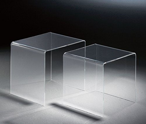 HOWE-Deko Hochwertiger Acryl-Glas Zweisatztisch, klar, 40 x 33 cm, H 36 cm und 33 x 33 cm, H 33 cm, Acryl-Glas-Stärke 6 mm von HOWE-Deko