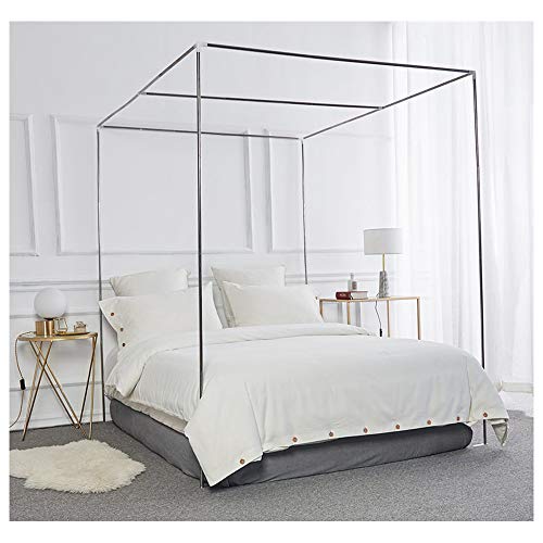 HOXMOMA Edelstahl Bett Baldachin Rahmen, Moskitonetz Halterung 4 Ecken Bettpfosten, Verdickung Spiralmuster Bettständer Fit für alle Größen Bett,16mm,2×2.2m Bed von HOXMOMA