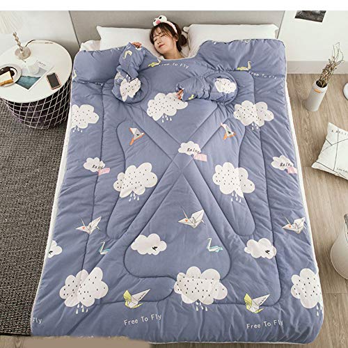 HOXMOMA Lazy Quilt mit Ärmeln, abnehmbare Multifunktionsdecke, verdicktes warmes tragbares Cape für den Winter, Schlafsofa-Umhang-Quilt für Frauen und Männer zu Hause/im Büro,b,adult150*200cm von HOXMOMA