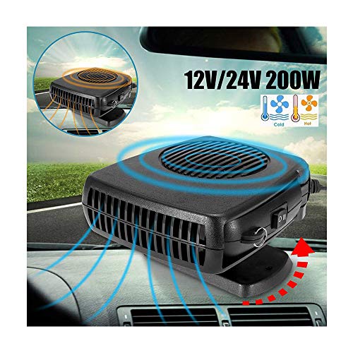 HOXMOMA Tragbar Auto Heizlüfter Defroster 12V 200W, Winter Auto-Heizung Abtauen Windschutzscheibe Kühlventilator Fenster Entfroster Demister, Heizlüfter Lüfter,24V von HOXMOMA