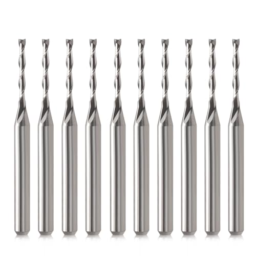 CNC Fräser Bits 1/8" Schaft CNC Bit End Mill 1/16" Schneiden Dia Flache Nase Hartmetall Endmühle Zwei Flöte Spiral Upcut Fräser Werkzeug Set für Holz PVC MDF Hartholz CNC Fräser Bits 1/8" Schaft CNC Bit End Mill 1/16" Schneiden Dia Flache Nase Hartmetall Endmühle Zwei Flöte Spiral Upcut Fräser Werkzeug Set für Holz PVC MDF Hartholz von HOZLY
