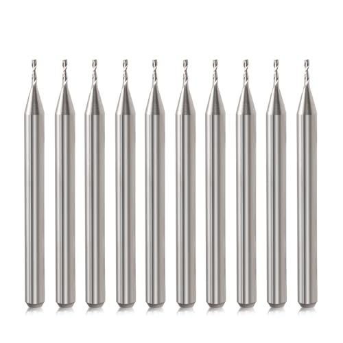 CNC Fräser Bits 3.175mm Schaft CNC Bit End Mill 0.8mm Schneiden Dia Flache Nase Hartmetall Endmühle Zwei Flöte Spiral Upcut Fräser Werkzeug Set für Holz PVC MDF Hartholz CNC Fräser Bits 3.175mm Schaft CNC Bit End Mill 0.8mm Schneiden Dia Flache Nase Hartmetall Endmühle Zwei Flöte Spiral Upcut Fräser Werkzeug Set für Holz PVC MDF Hartholz von HOZLY
