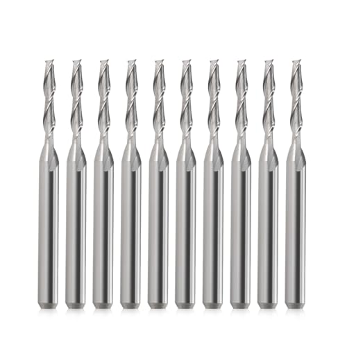 EU_HOZLY CNC Fräser 1/8" Schaft CNC Bit Schaftfräser Flachkopf Hartmetall Schaftfräser Zweiflöte 3.175mm Spiral Upcut Fräser Werkzeug Set für Holz PVC MDF Hartholz 10tlg EU_HOZLY CNC Fräser 1/8" Schaft CNC Bit Schaftfräser Flachkopf Hartmetall Schaftfräser Zweiflöte 3.175mm Spiral Upcut Fräser Werkzeug Set für Holz PVC MDF Hartholz 10tlg von HOZLY