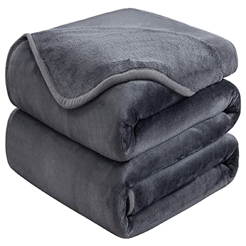 HOZY Kuscheldecke 130x150cm Dunkel Grau, Fleece Decke Sofa Decke, Warme Bettdecke Fleecedecke Couch Decken Flauschige Decke, Tagesdecke Sofaüberwurf Hundedecke Sofadecke Couchdecke flauschig von HOZY