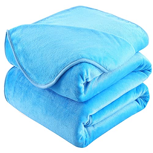 HOZY Kuscheldecke 130x150cm Himmelblau, Fleece Decke Sofa Decke, Warme Bettdecke Fleecedecke Couch Decken Flauschige Decke, Tagesdecke Sofaüberwurf Hundedecke Sofadecke Couchdecke flauschig von HOZY