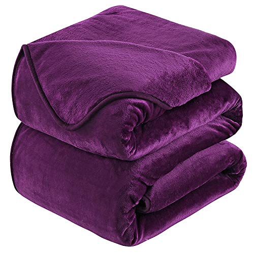 HOZY Kuscheldecke 130x150cm Violett, Fleece Decke Sofa Decke, Warme Bettdecke Fleecedecke Couch Decken Flauschige Decke, Tagesdecke Sofaüberwurf Hundedecke Sofadecke Couchdecke flauschig von HOZY