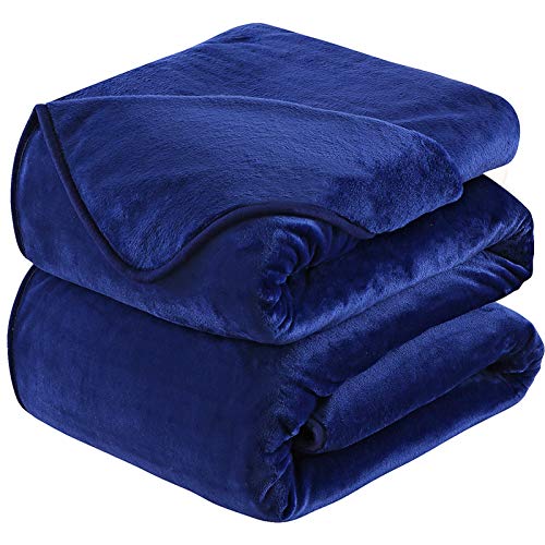 HOZY Kuscheldecke 230x270cm Dunkel Blau, Fleece Decke Sofa Decke, Warme Bettdecke Fleecedecke Couch Decken Flauschige Decke, Tagesdecke Sofaüberwurf Hundedecke Sofadecke Couchdecke flauschig von HOZY