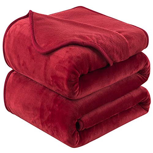 HOZY Kuscheldecke Flauschig Decke Fleecedecke - Wohndecke Warm Winter Weich, Kuscheldecke XXL, Decke Couch Blanket, Kuscheldecke Große, Sofa überwurfdecke, Decke Rot, 220x240cm von HOZY