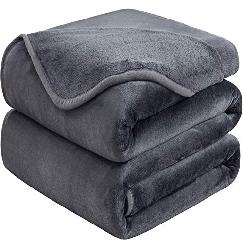 HOZY Kuscheldecke 230x270cm Dunkel Grau, Fleece Decke Sofa Decke, Warme Bettdecke Fleecedecke Couch Decken Flauschige Decke, Tagesdecke Sofaüberwurf Hundedecke Sofadecke Couchdecke flauschig von HOZY