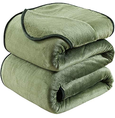 HOZY Kuscheldecke 230x270cm Grün, Fleece Decke Sofa Decke, Warme Bettdecke Fleecedecke Couch Decken Flauschige Decke, Tagesdecke Sofaüberwurf Hundedecke Sofadecke Couchdecke flauschig von HOZY