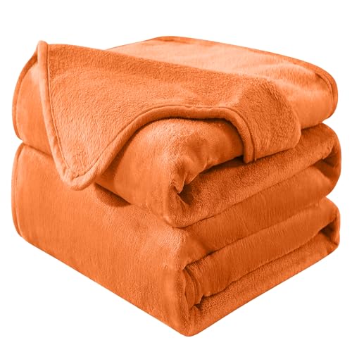 HOZY Kuscheldecke Flauschig Decke Fleecedecke - Kuscheldecke 130x150cm, Orange, Fleecedecke Sofa Decken,Warm Wohndecke Couchdecke Hundedecke Sofadecke flauschig, Sofa überwurfdecke von HOZY