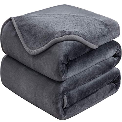 HOZY Kuscheldecke Flauschig Decke Fleecedecke - Wohndecke Warm Winter Weich, Kuscheldecke XXL, Decke Couch Blanket, Kuscheldecke Große, Wohn- & Kuscheldecken 220x240cm, Sofa überwurfdecke Dunkelgrau von HOZY