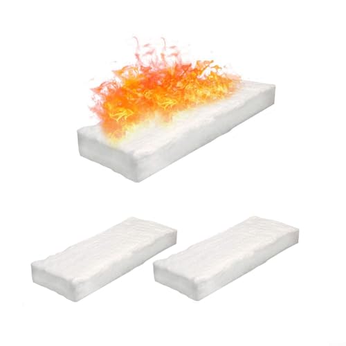 3 Stück Calcium-Magnesium-Silikat-Fasern für den Kamin, Sicherheit, Bio-Feuerstelle, Kaminschutzdecke, niedrige Flammleistung, umweltfreundliche Fasern (30 × 10 × 1 cm) von HOgardenME