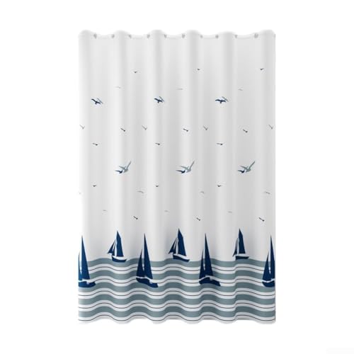 Badezimmer-Duschvorhang, wasserdichter Polyester-Duschvorhang mit Haken für Badezimmer oder Badewanne, 180 x 200 cm (180 x 200 cm) von HOgardenME