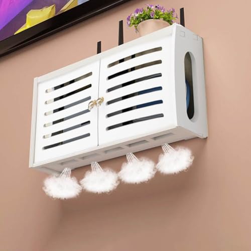 HOgardenME Wifi Router Storage Boxes Wall Mounted Floating WiFi Router Shelf for Storage of Wires, Routers, TV Set-Top Boxes(F) von HOgardenME