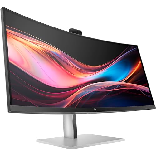 HP 734pm - Series 7 Pro - Monitor - gebogen - 34" - 3440x1440 WQHD @120 Hz - 400 cd/m² - 2000:1 - DisplayHDR 400-5ms - Thunderbolt 4, HDMI, DisplayPort, USB-C - Lautsprecher - Schwarz, Silber von HP