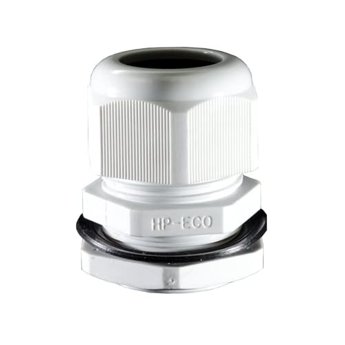 Kabelverschraubung Kabelverbinder in Grau Größe M12 x 1,5 mit Gegenmutter, zur Kabeldurchführung, Polyamid, 10 Stück von HP-ECO