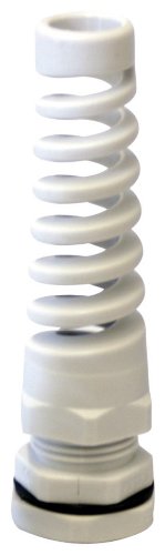 Spiral Kabelverschraubung Kabelverbinder in Grau Größe M16 x 1,5 mit Gegenmutter, zur Kabeldurchführung, Polyamid, 5 Stück von HP-ECO