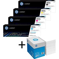 Bundle mit HP Original 203X Toner 4er Multipack + 2.500 Blatt HP Kopierpapier hochweiß von HP Inc.